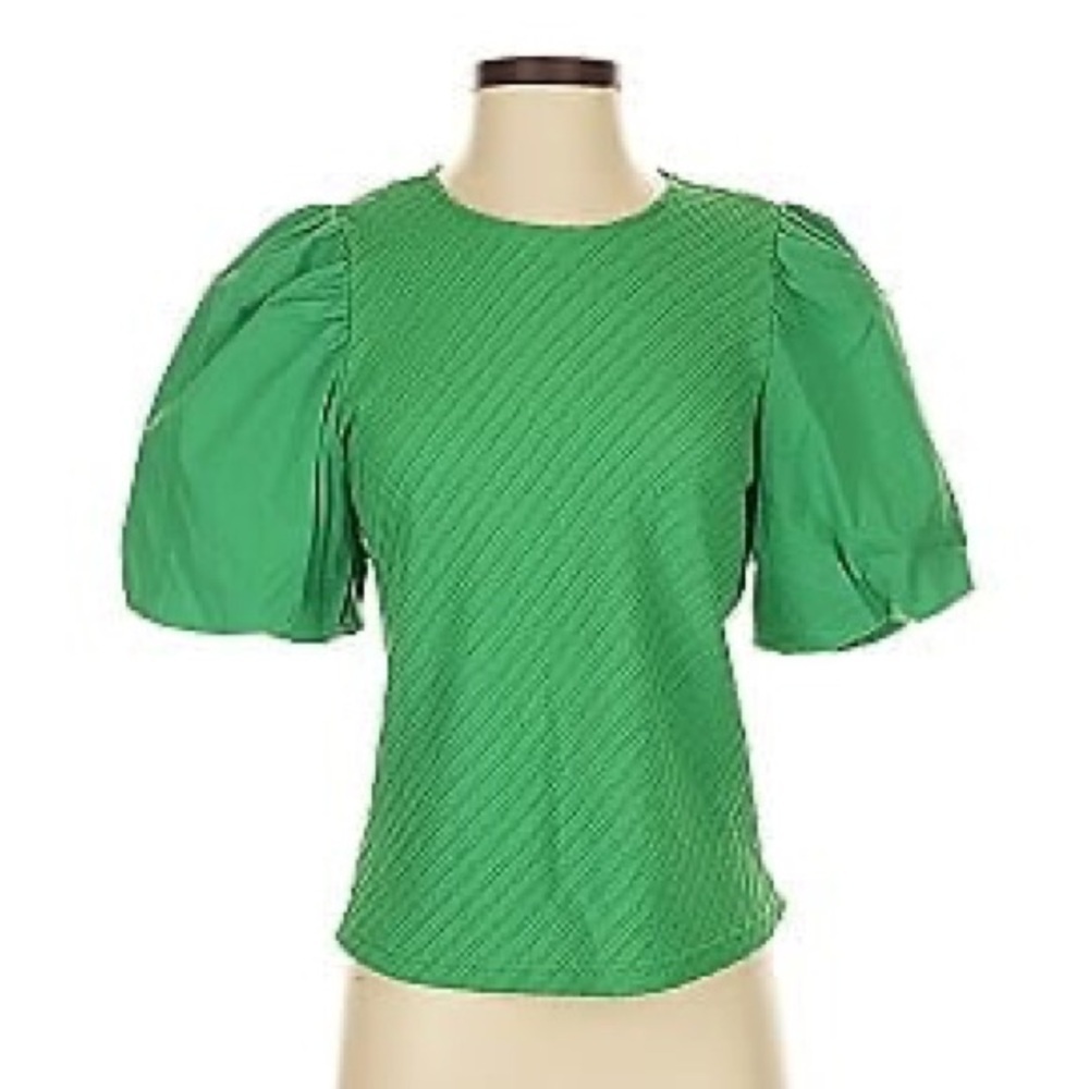 NWT Anthropologie MELLODAY Textured Balloon Sleeve Blouse